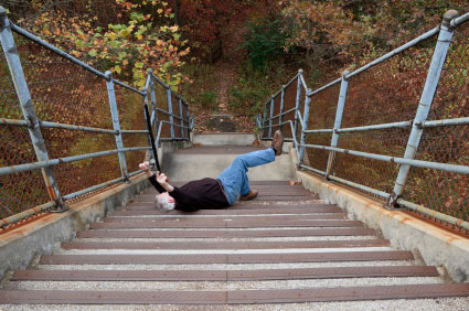 Man Falling Down Stairs